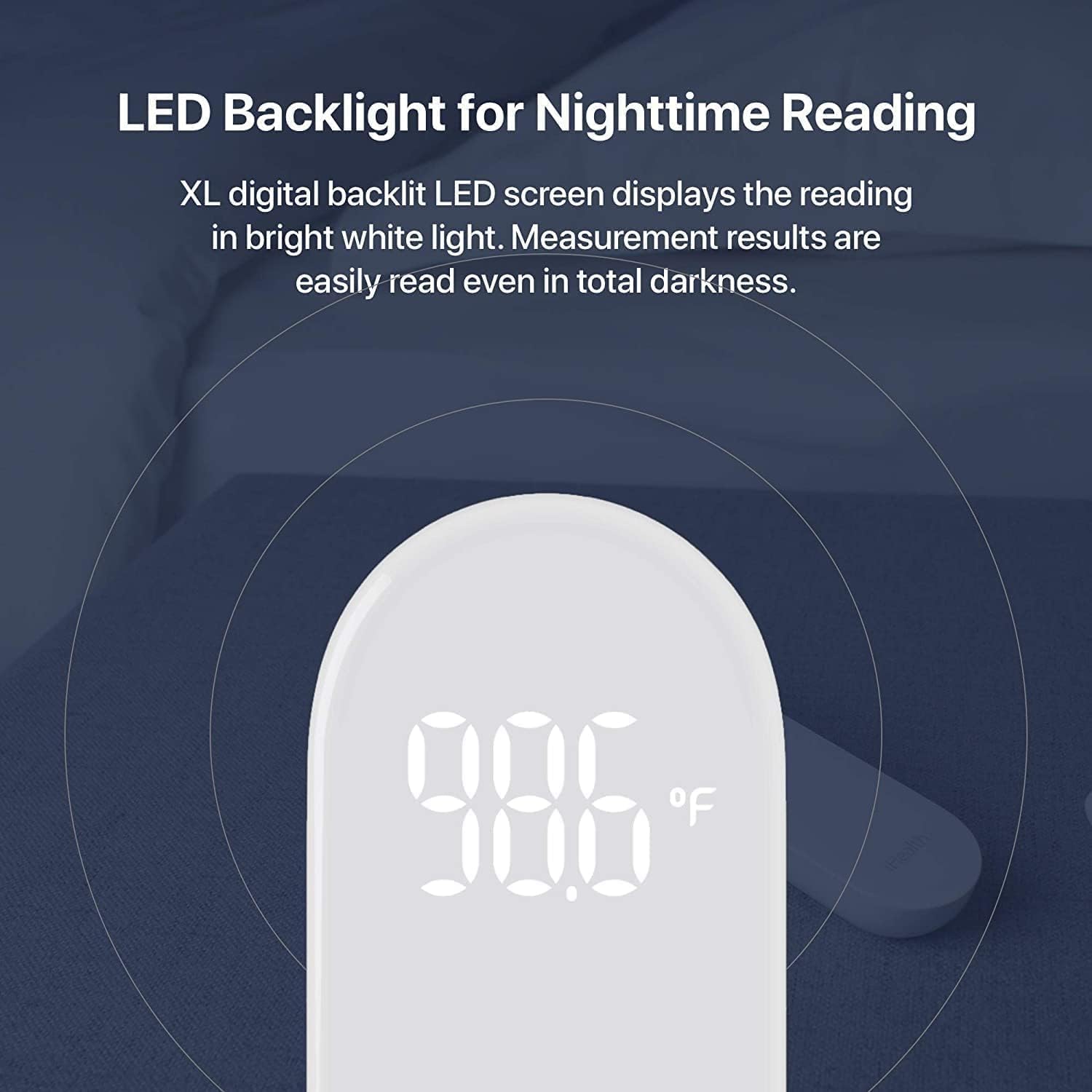 iHealth Smart Bluetooth Thermometer for Adults and Kids - Wireless No-Touch Digital Thermometer for Forehead - 3 Ultra-Sensitive Sensors, Large LED Digits, Vibration Mode - for Home Use, PT3SBT -