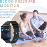 yussa Smartwatch | Latest Generation 2023 | Blood Pressure Monitor | Blood Oxygen SpO2 | Heart Rate | Sleep Monitor | IP67 Waterproof | Fitness Tracker | for Women and Men -